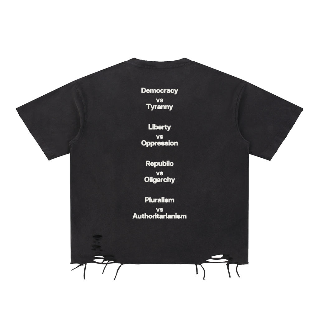 Snow Washed Raw-Hem T-Shirt